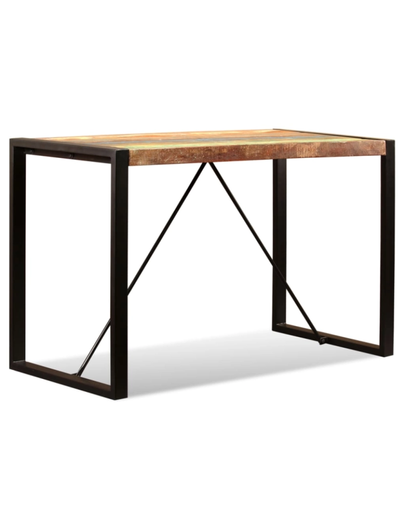 imagem de vidaXL Mesa de jantar madeira reciclada maciça 120 cm8