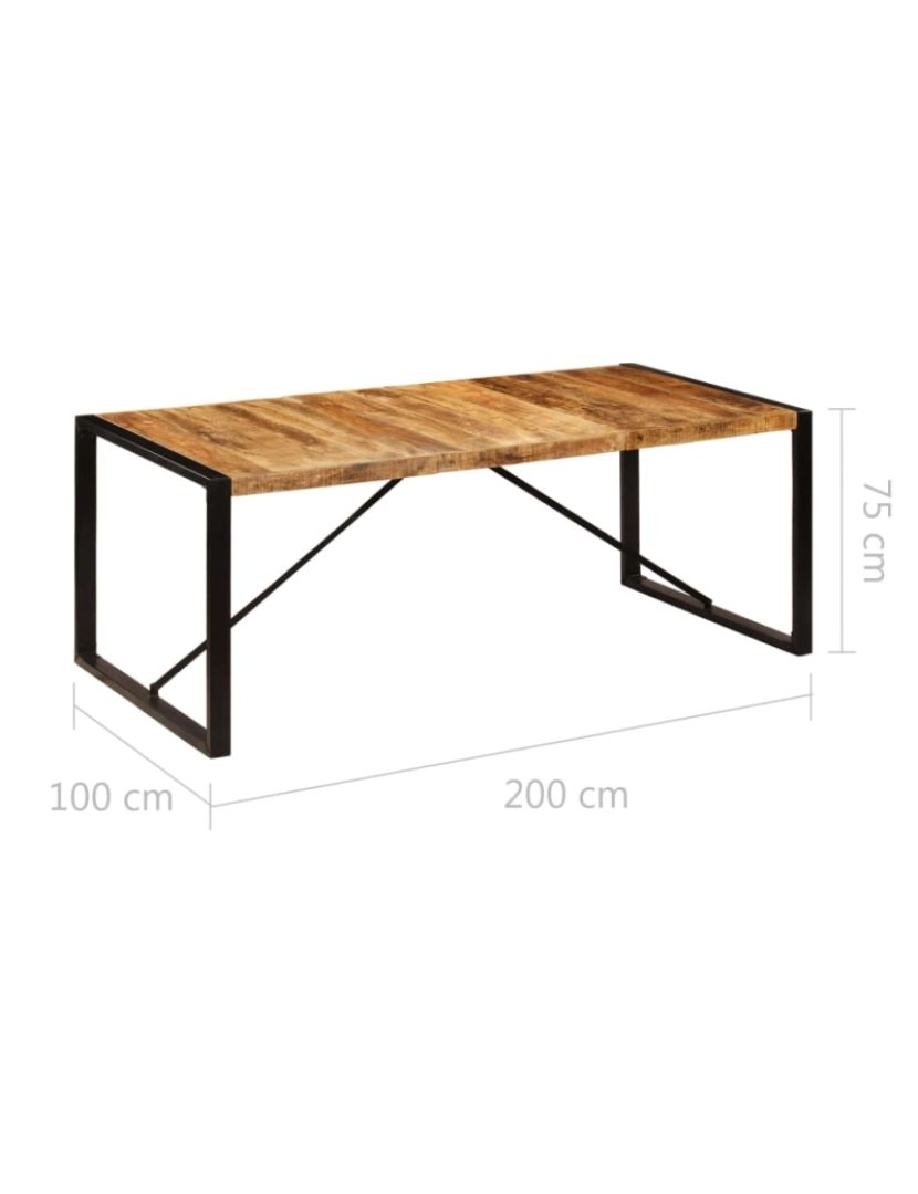 imagem de vidaXL Mesa de jantar madeira de mangueira maciça 200x100x75 cm7