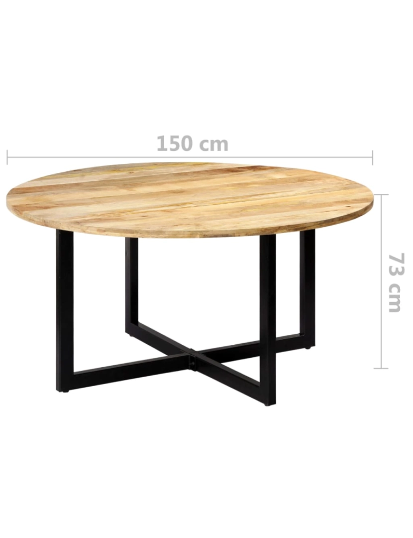 imagem de vidaXL Mesa de jantar 150x73 cm madeira de mangueira maciça7