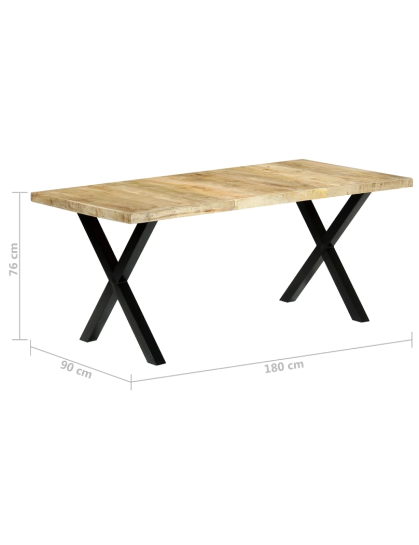 imagem de vidaXL Mesa de jantar 180x90x76 cm madeira de mangueira maciça10