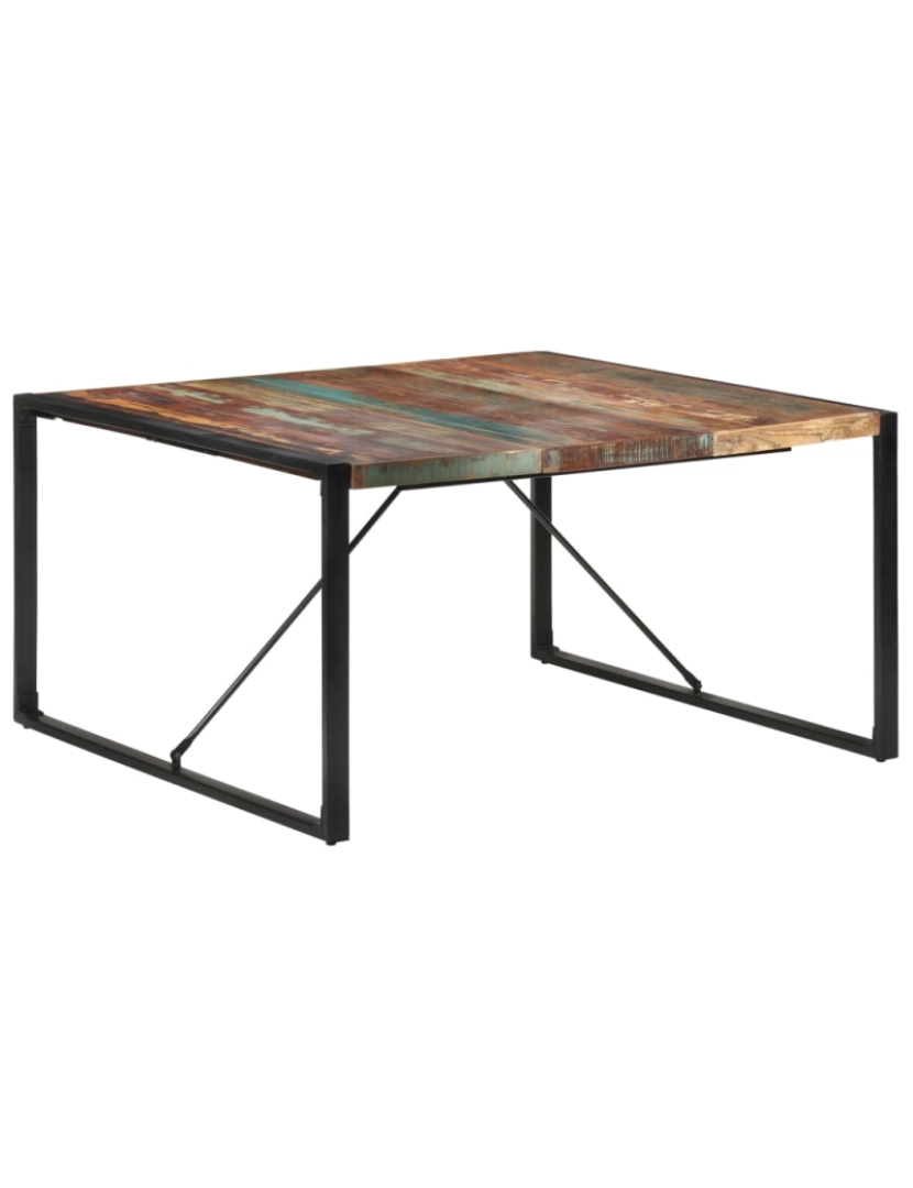 imagem de vidaXL Mesa de jantar 140x140x75 cm madeira recuperada maciça8