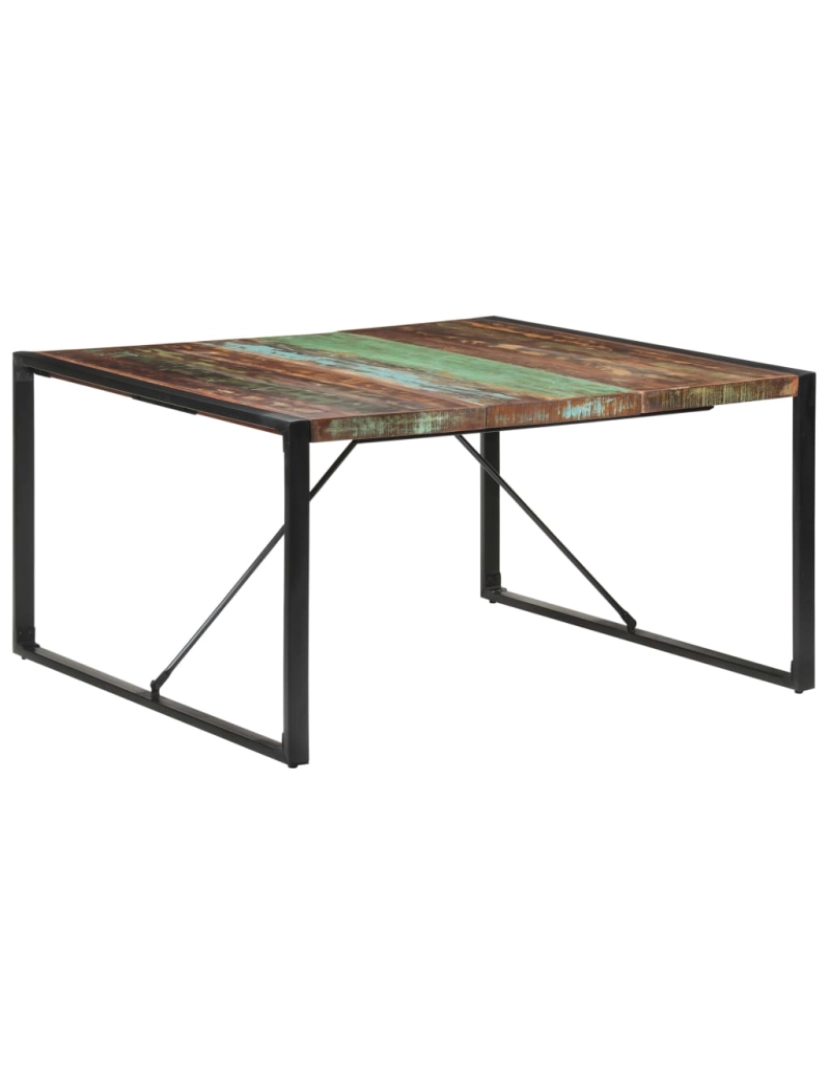 imagem de vidaXL Mesa de jantar 140x140x75 cm madeira recuperada maciça9