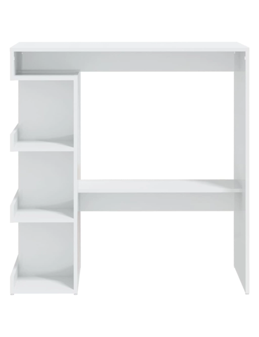 imagem de vidaXL Mesa de bar c/ prateleiras 100x50x101,5 cm branco brilhante6