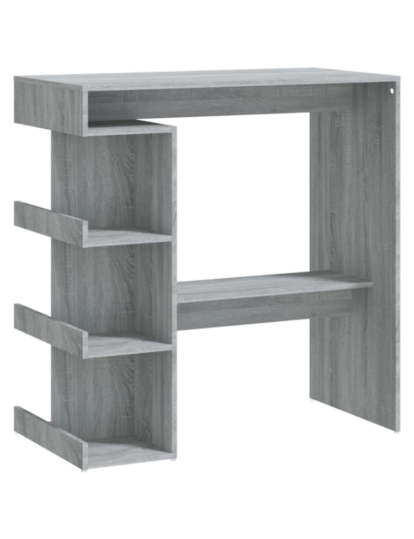 Vidaxl - vidaXL Mesa de bar c/ prateleiras 100x50x101,5cm carvalho sonoma cinza