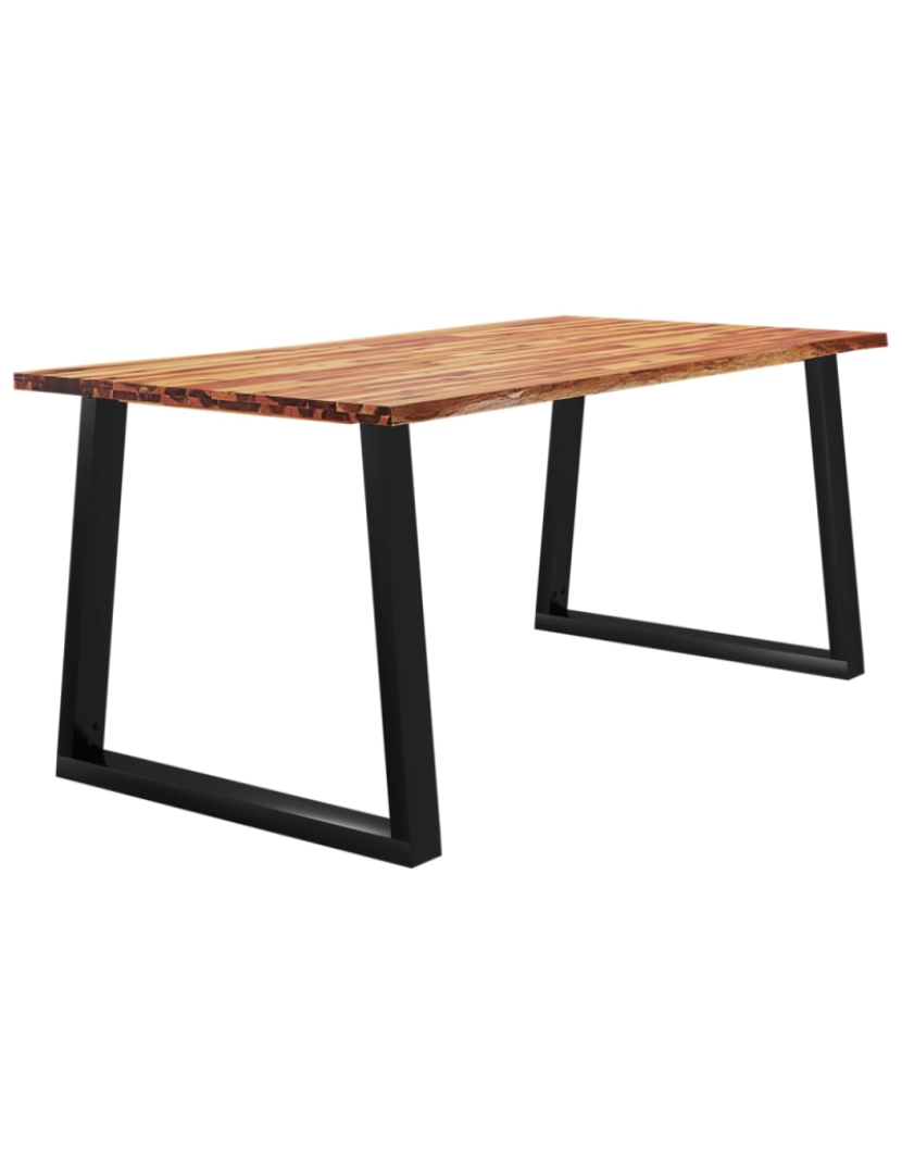 imagem de vidaXL Mesa de jantar c/ bordas vivas 180x90x75 cm acácia maciça4