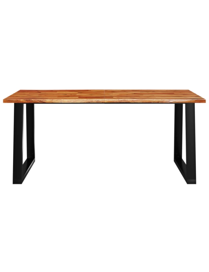 imagem de vidaXL Mesa de jantar c/ bordas vivas 180x90x75 cm acácia maciça5