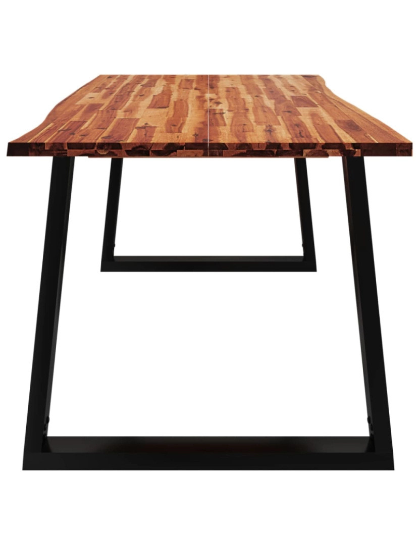 imagem de vidaXL Mesa de jantar c/ bordas vivas 180x90x75 cm acácia maciça6