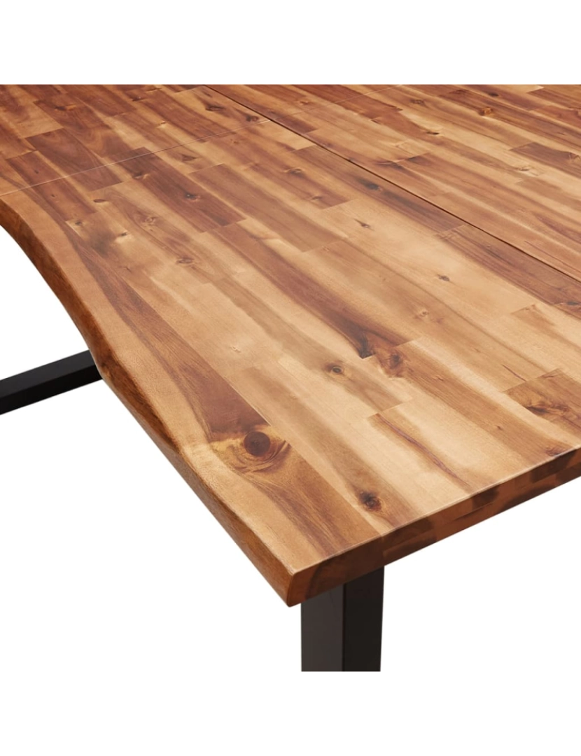 imagem de vidaXL Mesa de jantar c/ bordas vivas 180x90x75 cm acácia maciça8