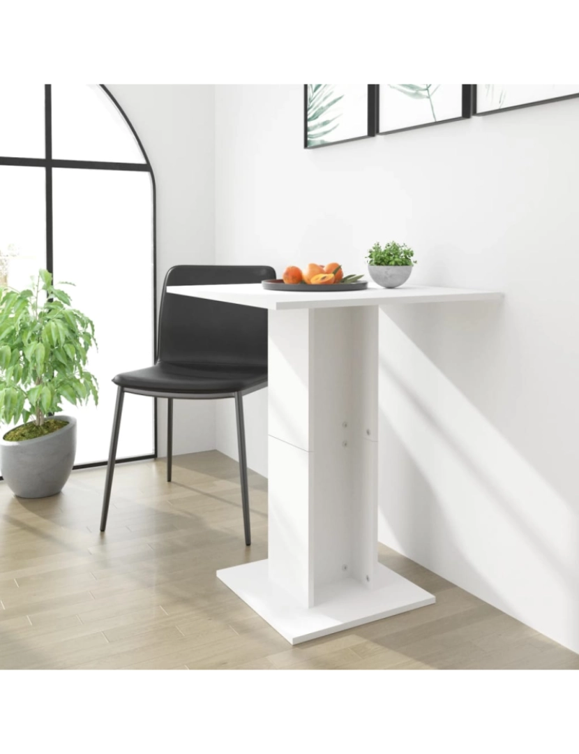 imagem de vidaXL Mesa bistrô 60x60x75 cm contraplacado branco2