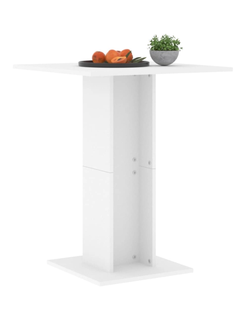 imagem de vidaXL Mesa bistrô 60x60x75 cm contraplacado branco4