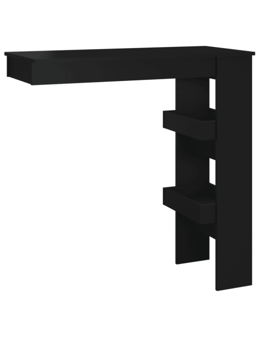 Vidaxl - vidaXL Mesa de bar p/ parede 102x45x103,5 cm derivados madeira preto