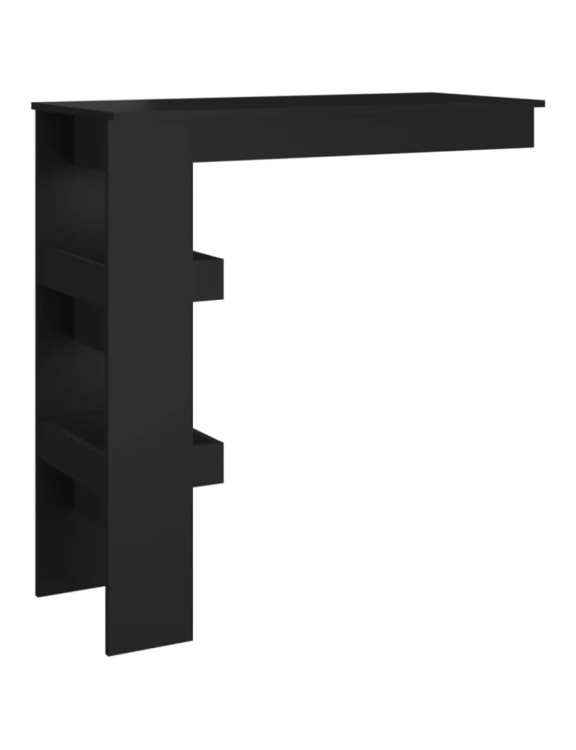 imagem de vidaXL Mesa de bar p/ parede 102x45x103,5 cm derivados madeira preto6