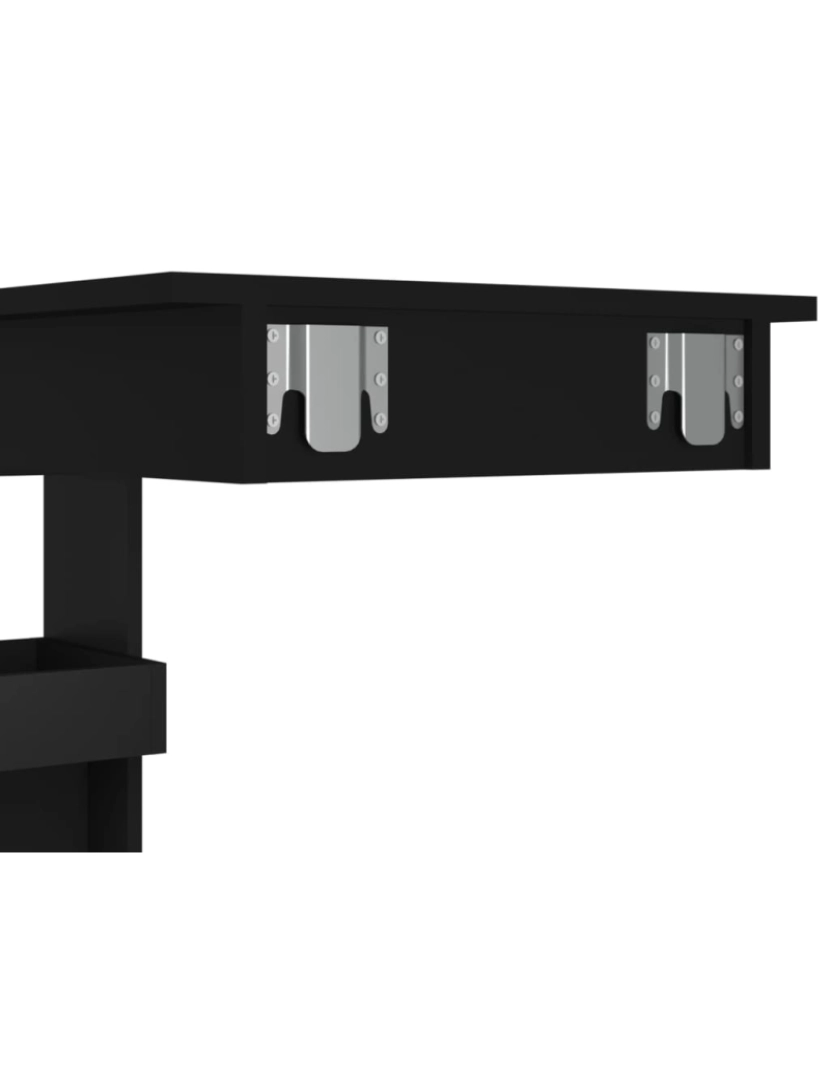 imagem de vidaXL Mesa de bar p/ parede 102x45x103,5 cm derivados madeira preto9