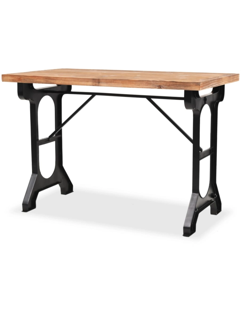 imagem de vidaXL Mesa de jantar madeira de abeto maciça 122x65x82 cm3