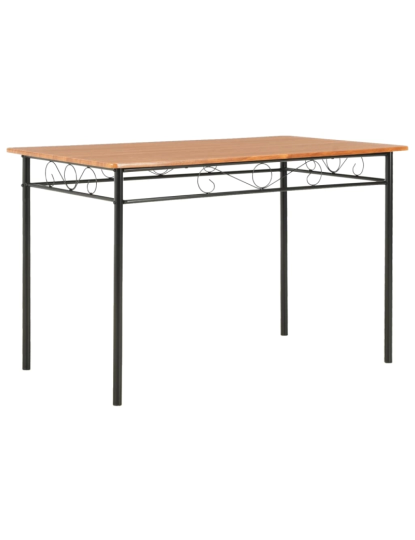 imagem de vidaXL Mesa de jantar 120x70x75 cm MDF castanho2