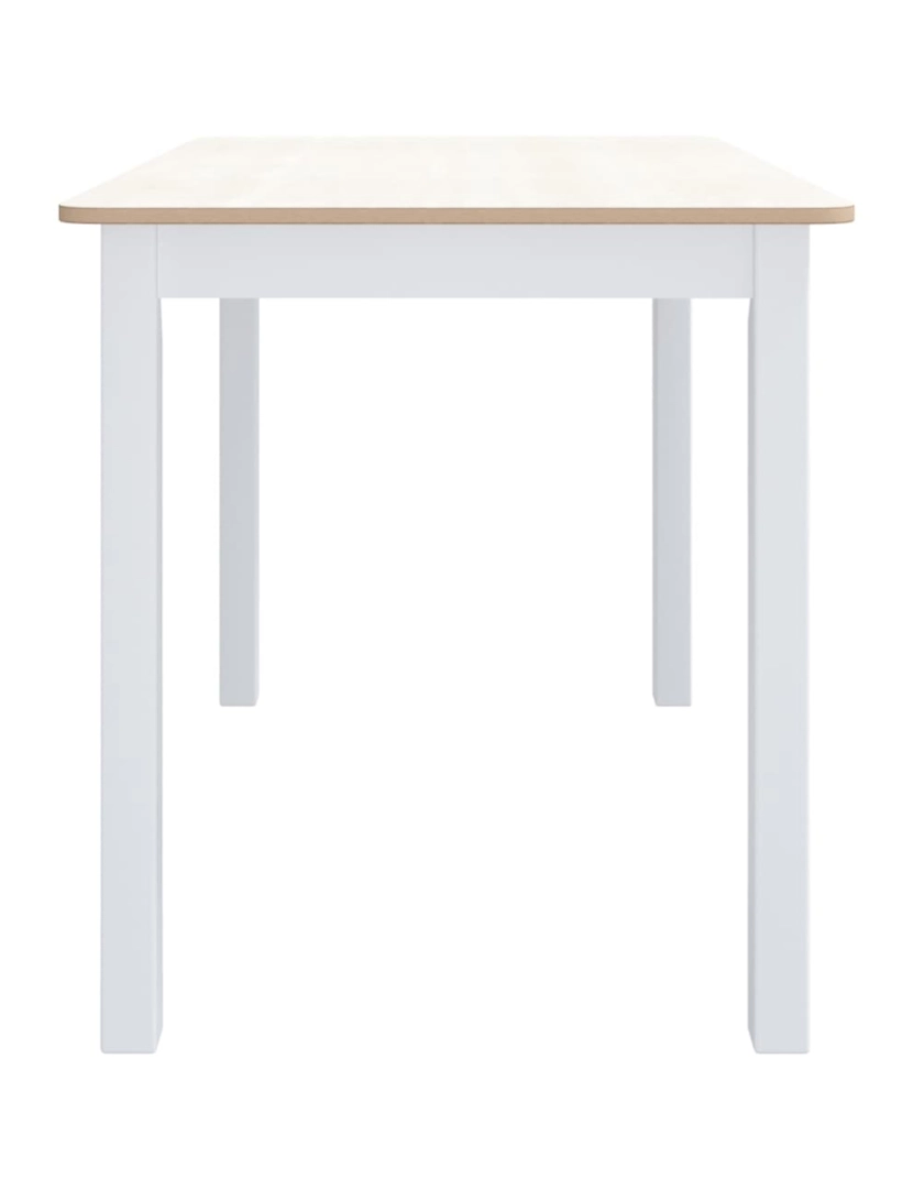 imagem de vidaXL Mesa jantar 114x71x75cm madeira seringueira branco e castanho5
