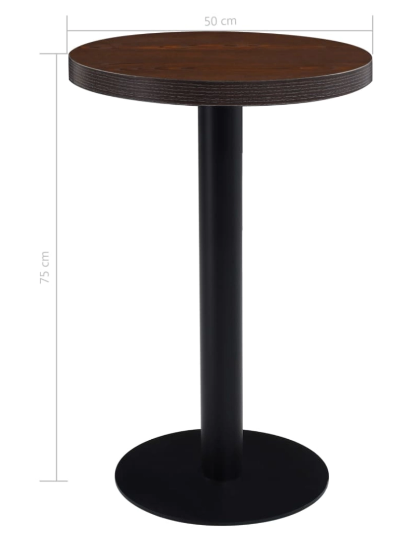 imagem de vidaXL Mesa bistrô 50 cm MDF castanho-escuro6