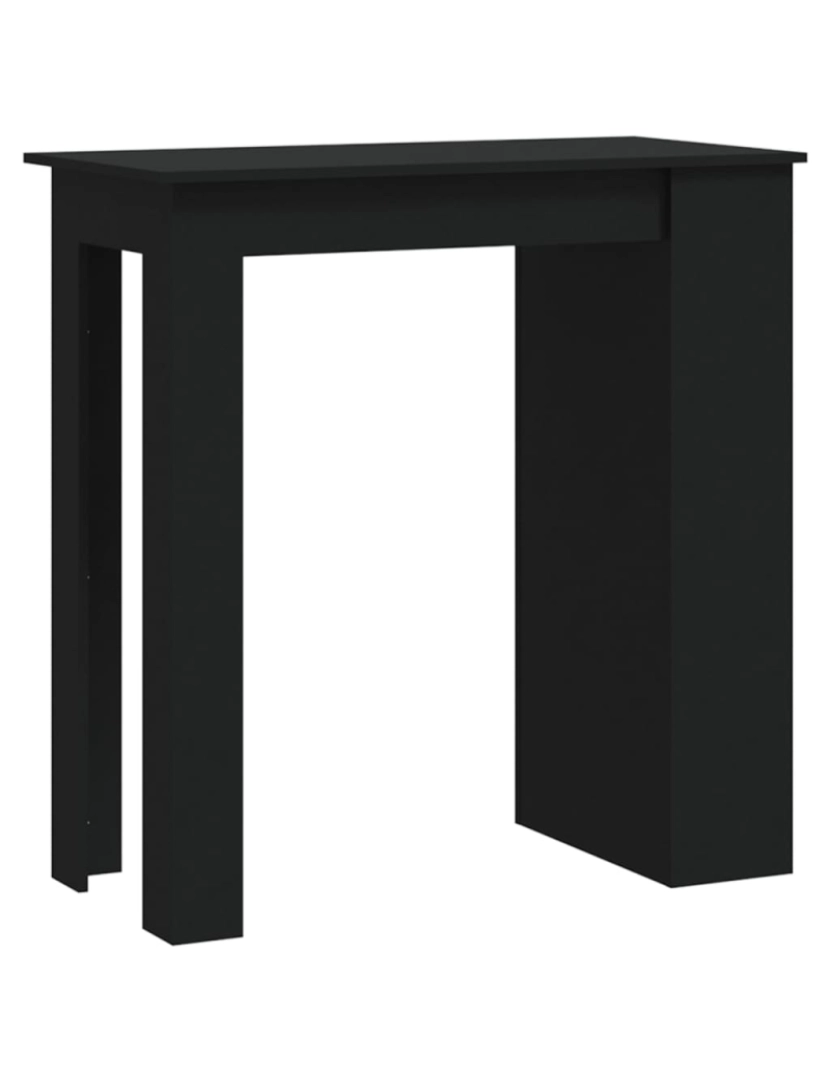 imagem de vidaXL Mesa de bar prateleiras 102x50x103,5cm aglomerado preto1