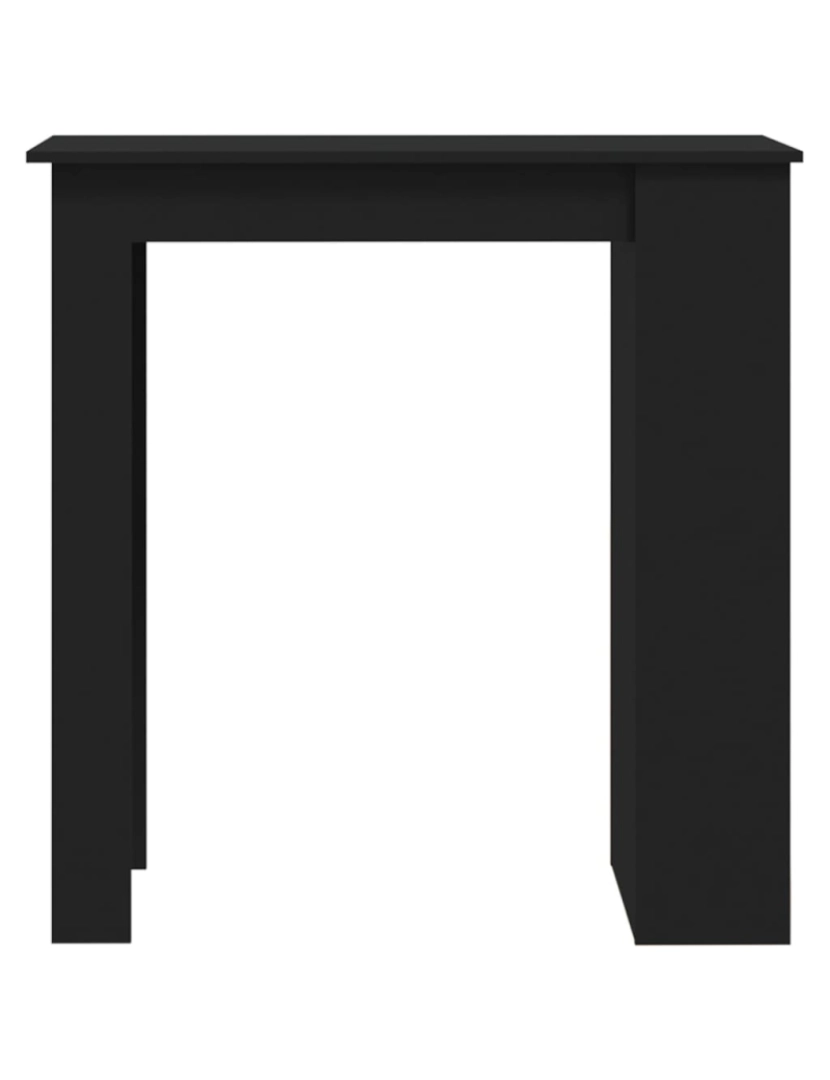 imagem de vidaXL Mesa de bar prateleiras 102x50x103,5cm aglomerado preto6