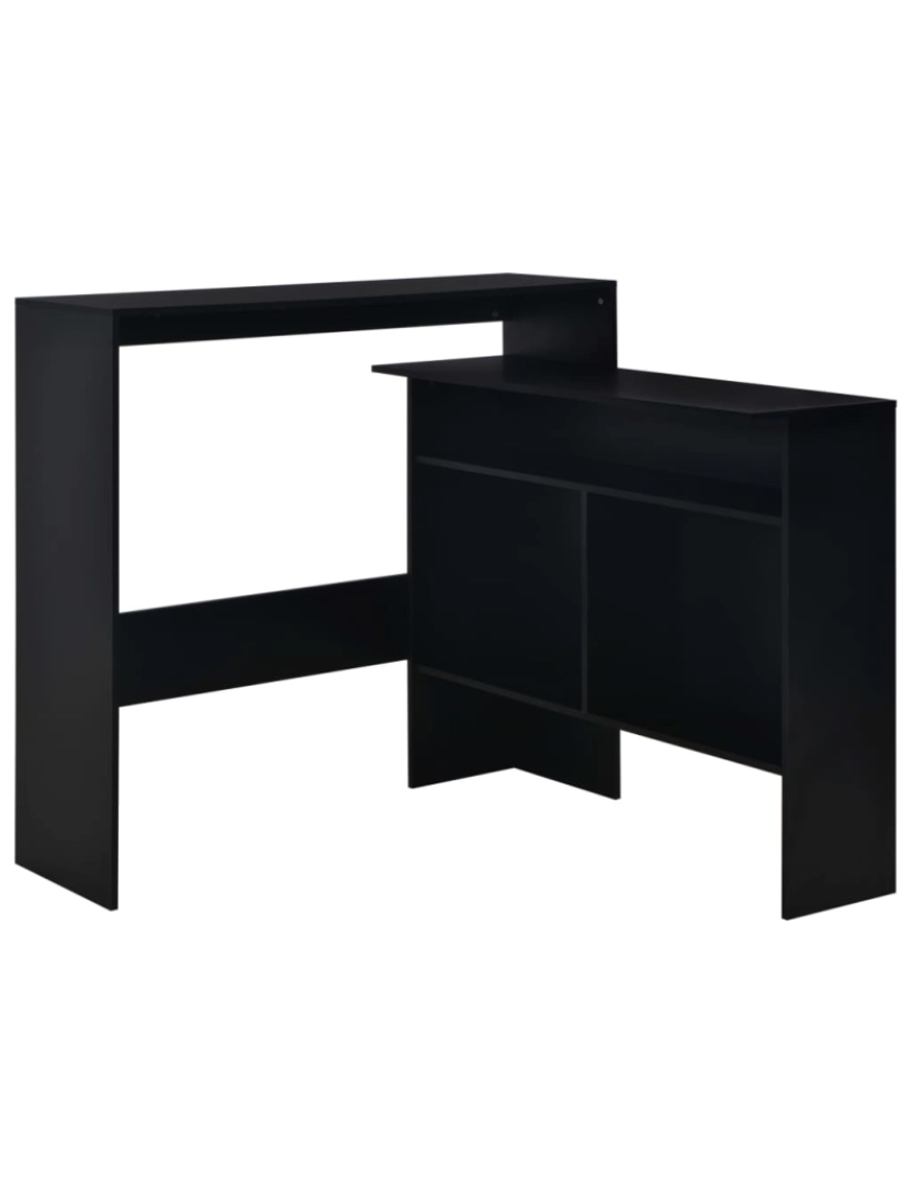 imagem de vidaXL Mesa de bar com 2 tampos preto 130x40x120 cm3