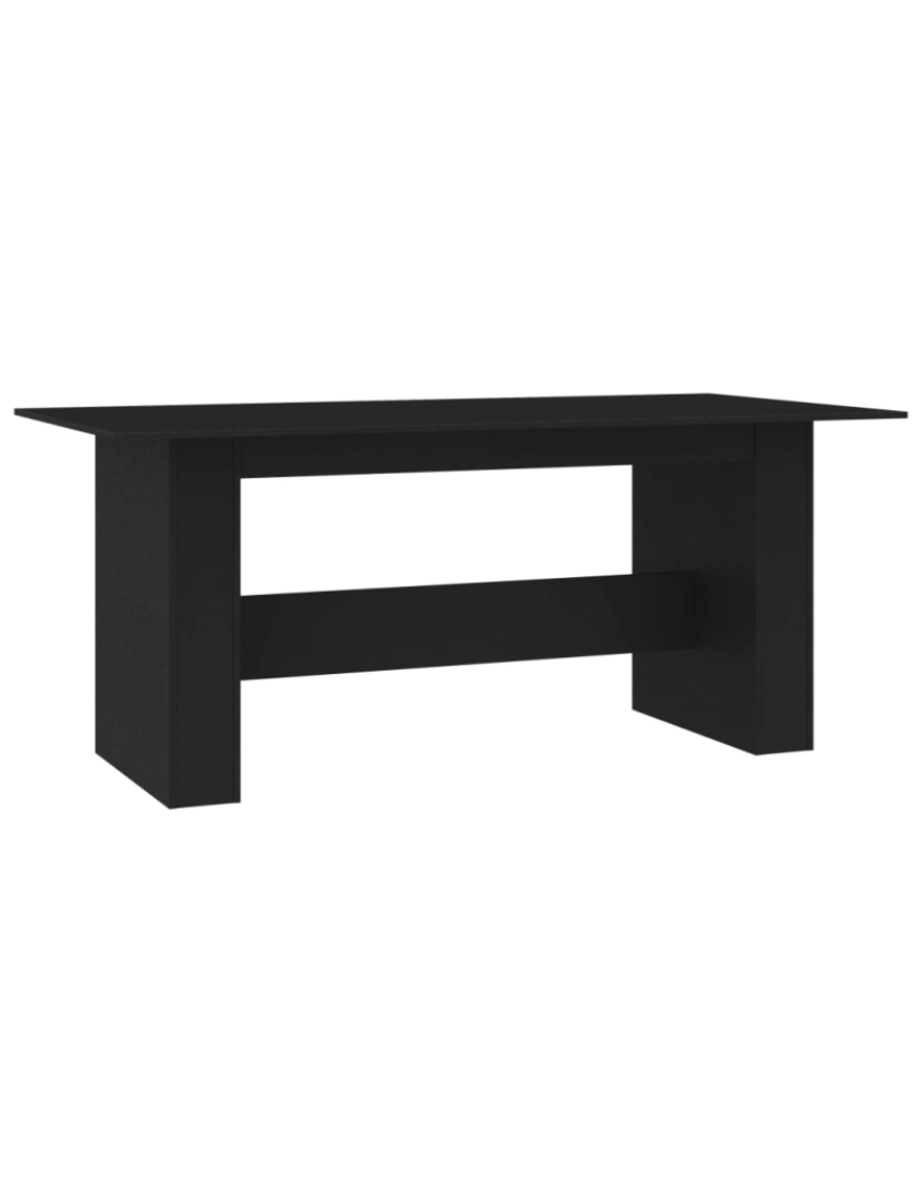 imagem de vidaXL Mesa de jantar 180x90x76 cm contraplacado preto3