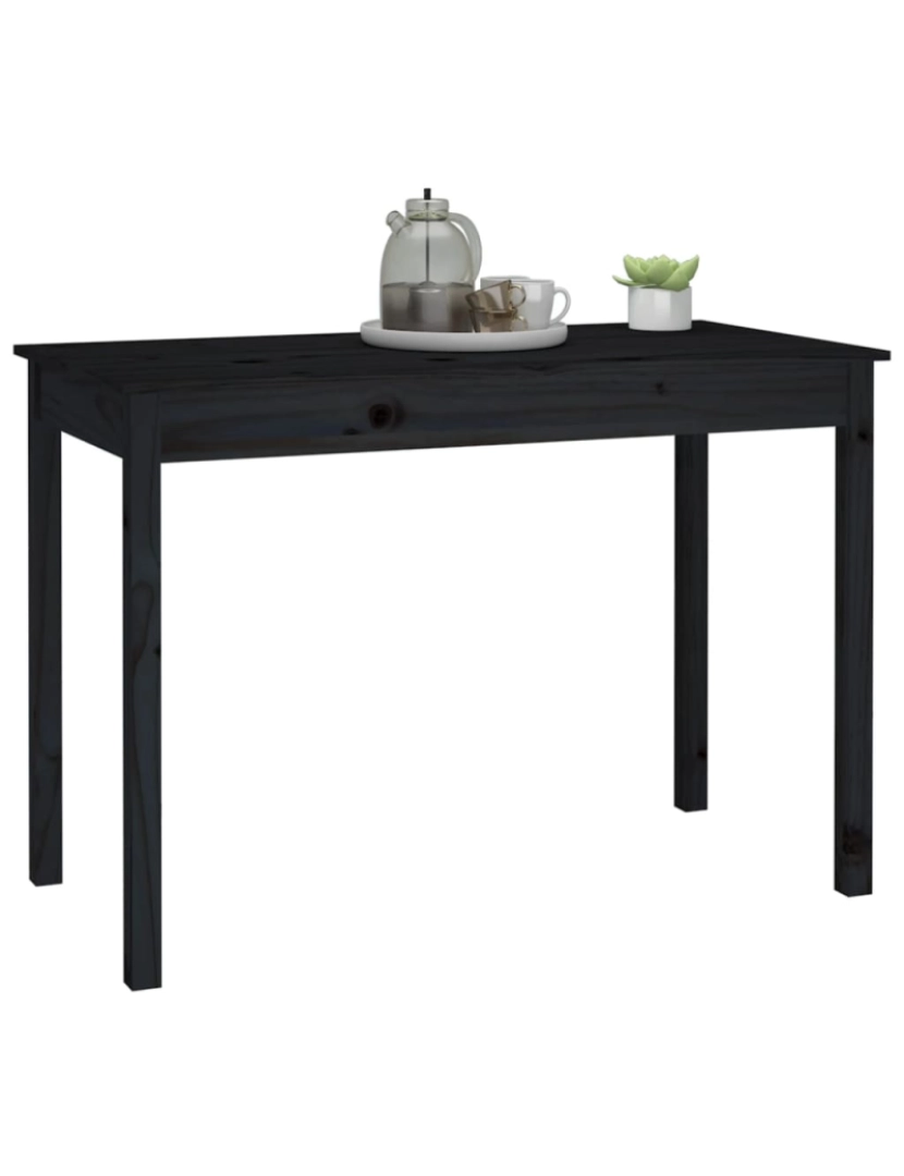 imagem de vidaXL Mesa de jantar 110x55x75 cm madeira de pinho maciça preto7