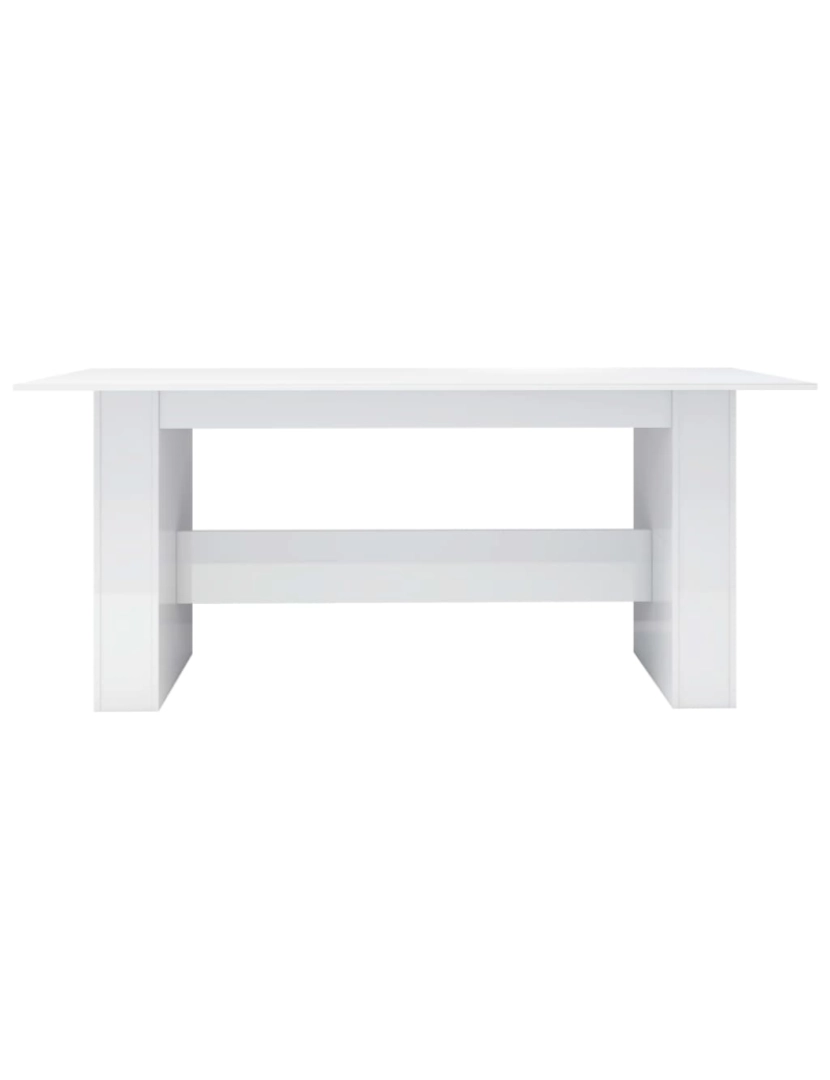 imagem de vidaXL Mesa de jantar 180x90x76 cm contraplacado branco brilhante5