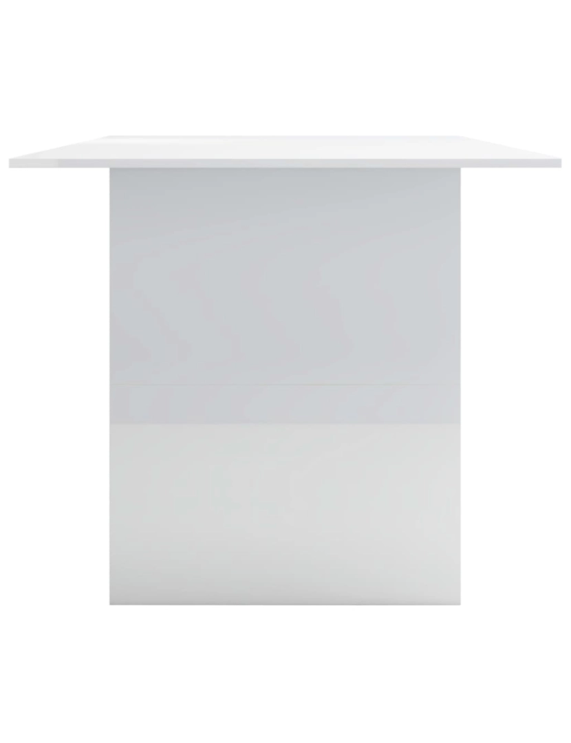 imagem de vidaXL Mesa de jantar 180x90x76 cm contraplacado branco brilhante6