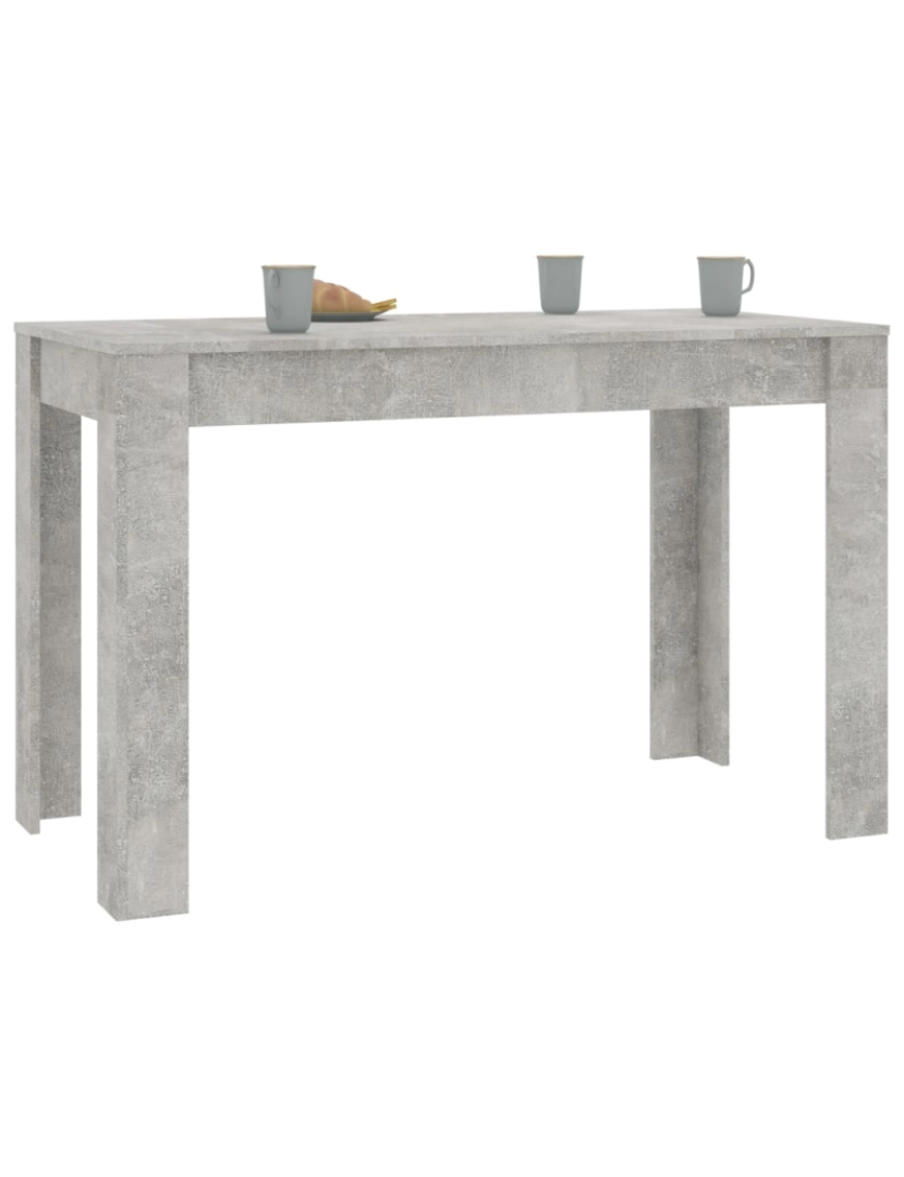 imagem de vidaXL Mesa de jantar 120x60x76 cm contraplacado cinzento cimento4