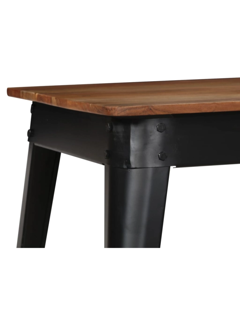 imagem de vidaXL Mesa de jantar madeira de acácia maciça e aço 120x60x76 cm7