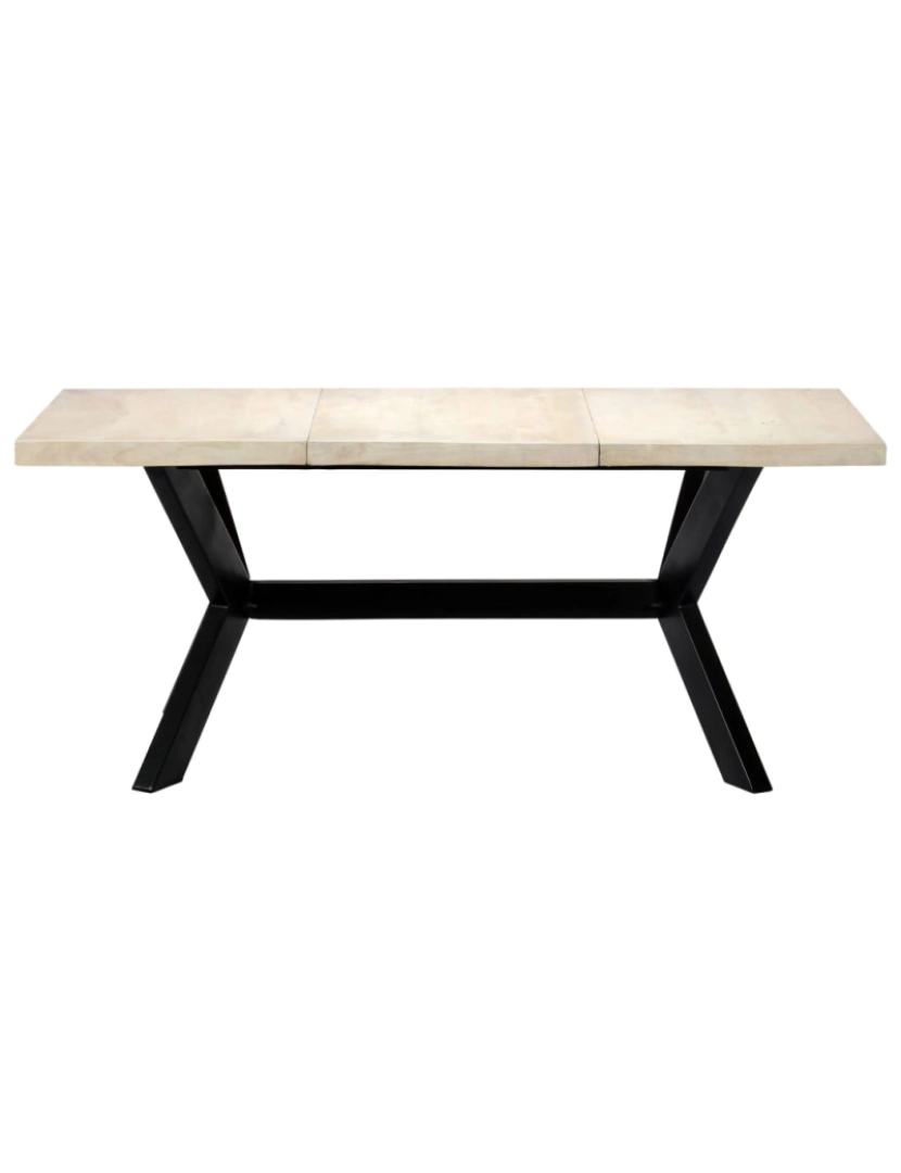 imagem de vidaXL Mesa de jantar 180x90x75 cm madeira de mangueira maciça branco3