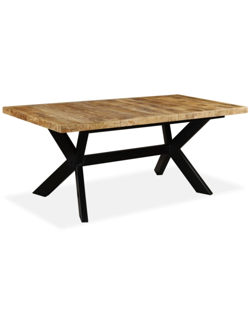 Vidaxl - vidaXL Mesa de jantar madeira de mangueira maciça + aço em cruz 180 cm