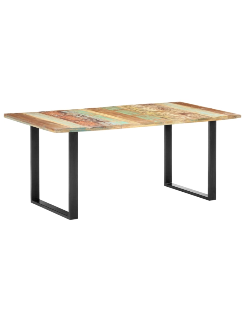 imagem de vidaXL Mesa de jantar 180x90x76 cm madeira recuperada maciça10