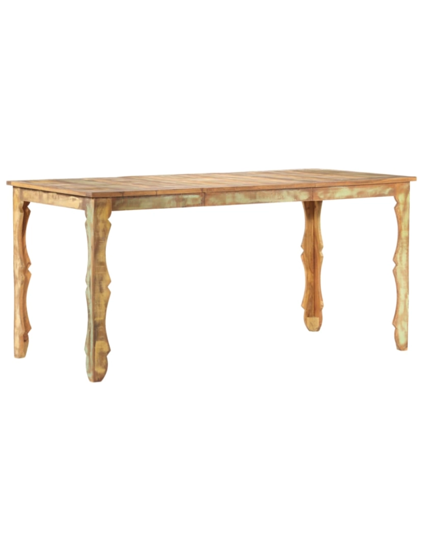 imagem de vidaXL Mesa de jantar 160x80x76 cm madeira recuperada maciça1