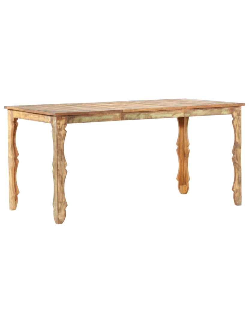 imagem de vidaXL Mesa de jantar 160x80x76 cm madeira recuperada maciça9