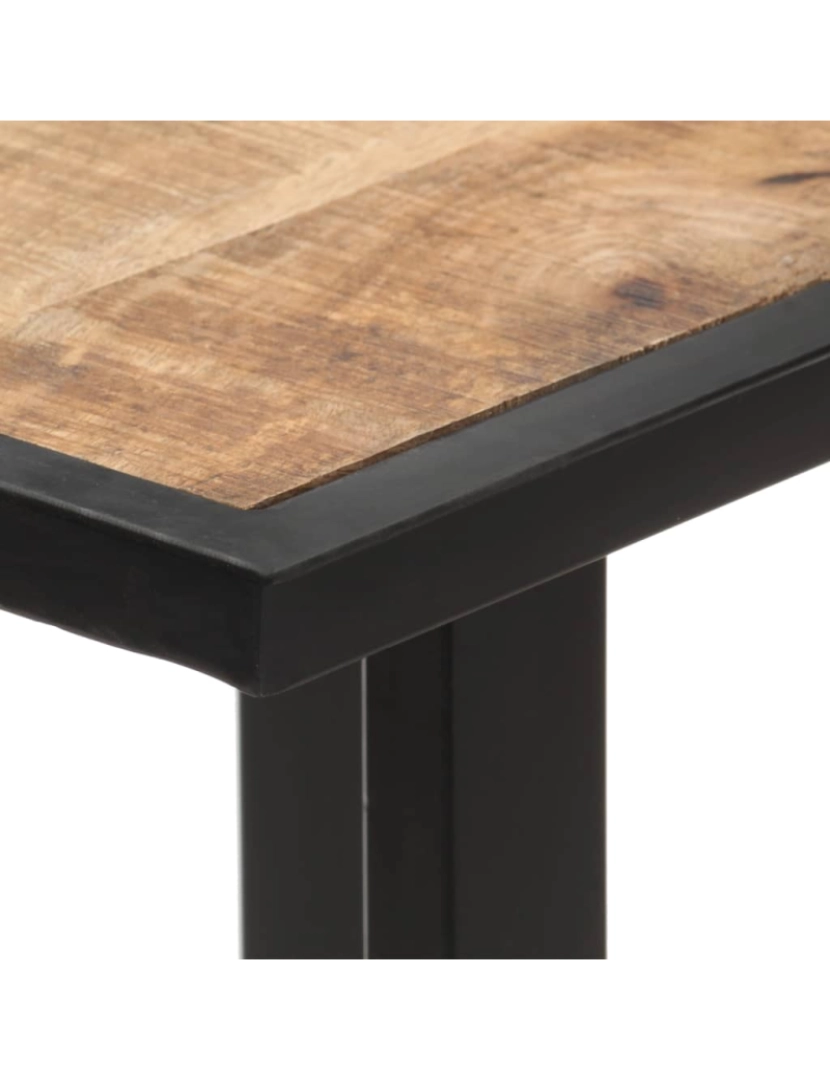 imagem de vidaXL Mesa de jantar 140 cm madeira de mangueira áspera6