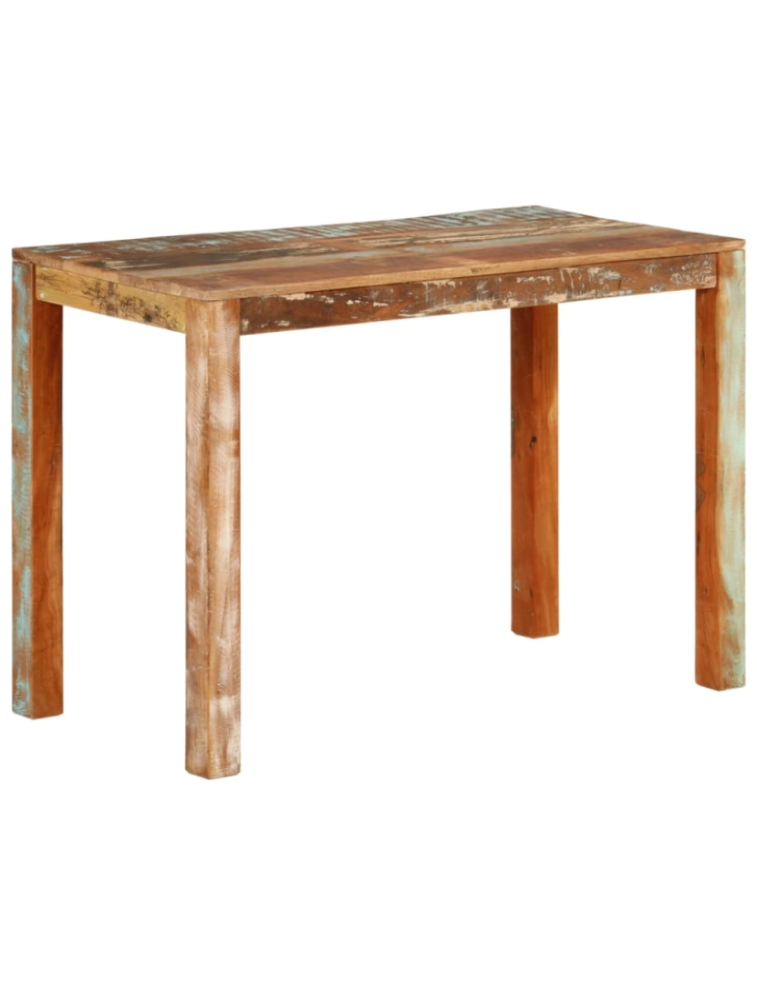 imagem de vidaXL Mesa de jantar 110x55x76 cm madeira recuperada maciça11