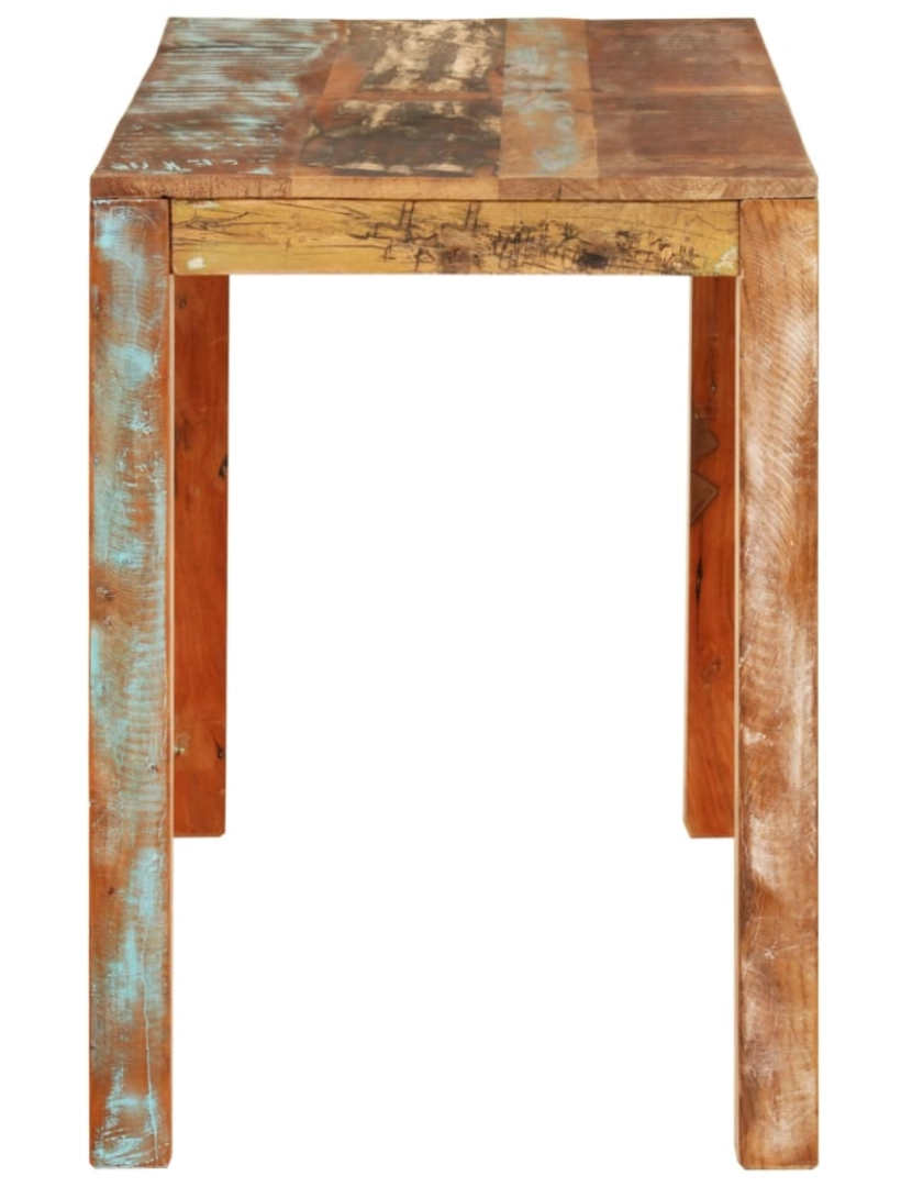 imagem de vidaXL Mesa de jantar 110x55x76 cm madeira recuperada maciça4