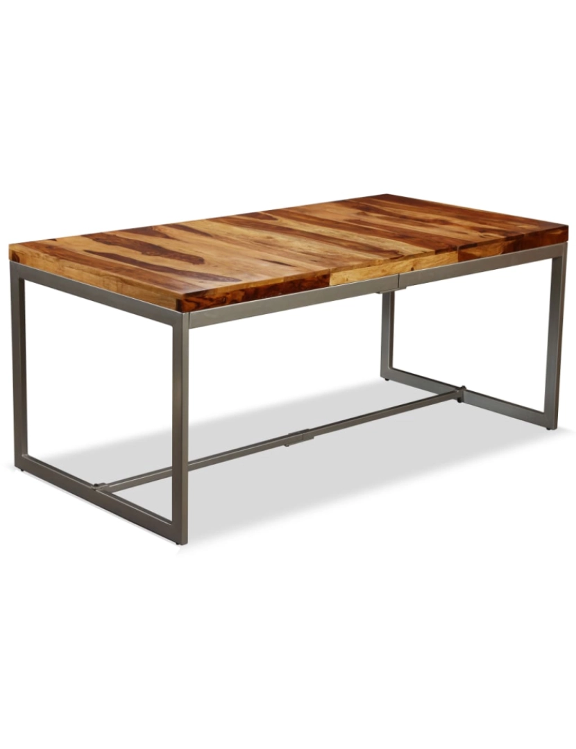 Vidaxl - vidaXL Mesa de jantar madeira de sheesham maciça e aço 180 cm