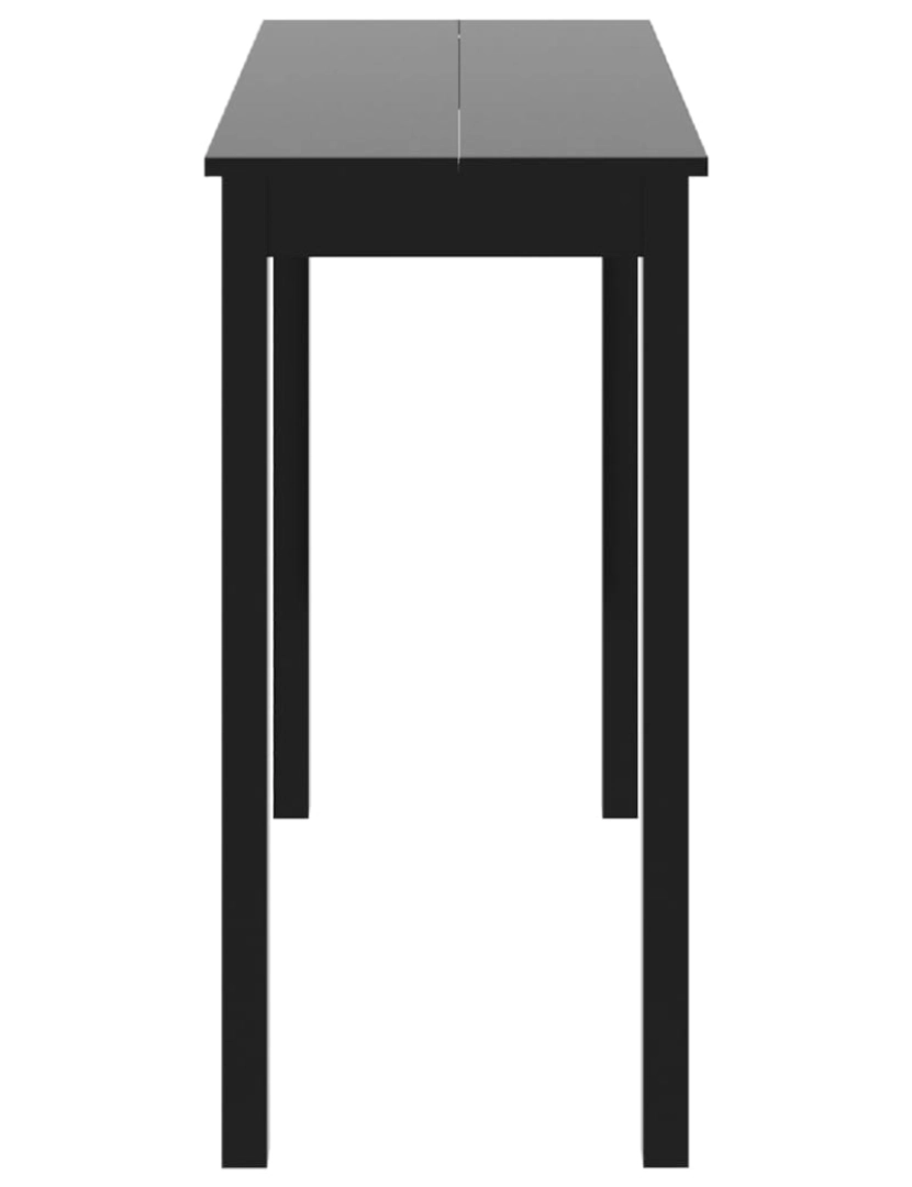 imagem de vidaXL Mesa de bar em MDF preto 115x55x107 cm5
