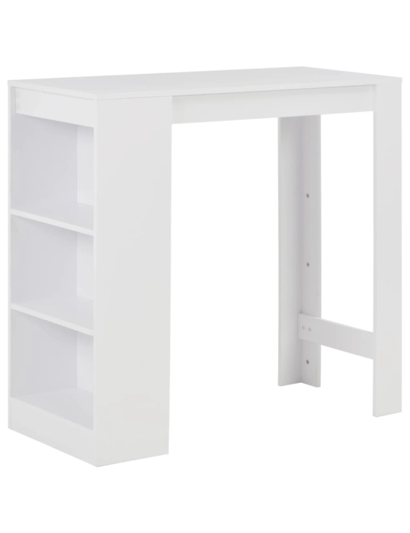 imagem de vidaXL Mesa de bar com prateleira branco 110x50x103 cm2