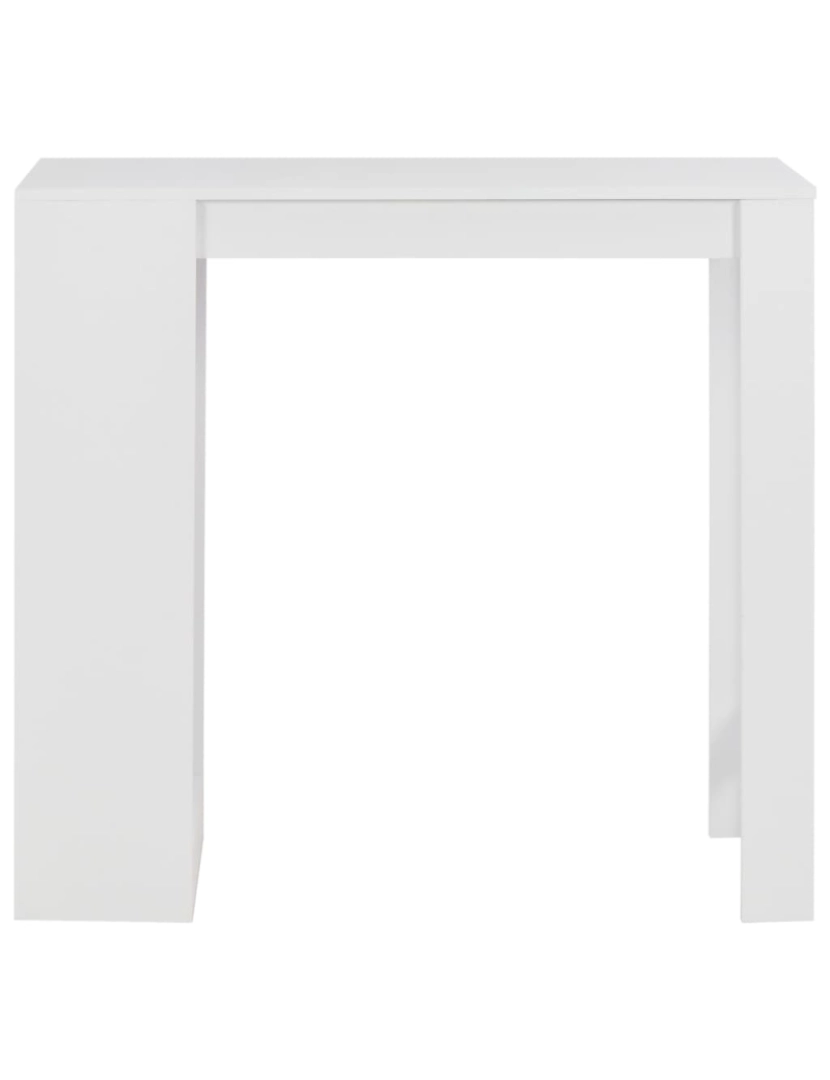 imagem de vidaXL Mesa de bar com prateleira branco 110x50x103 cm3