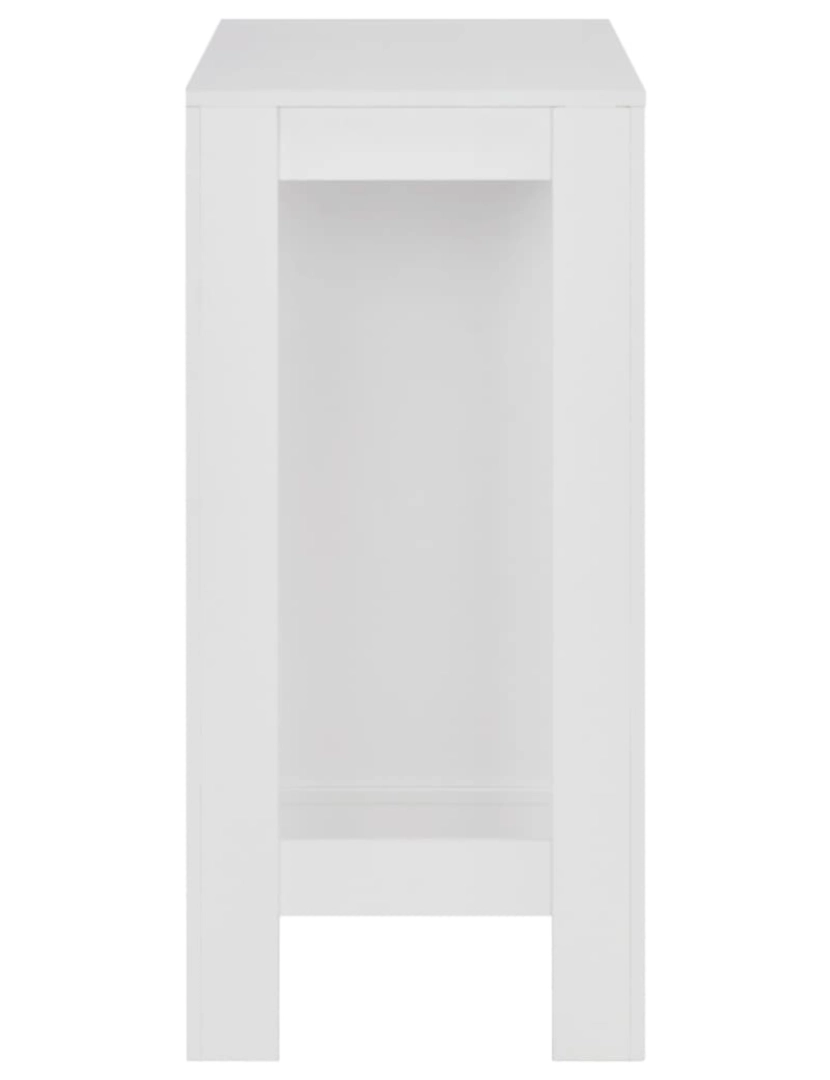 imagem de vidaXL Mesa de bar com prateleira branco 110x50x103 cm5