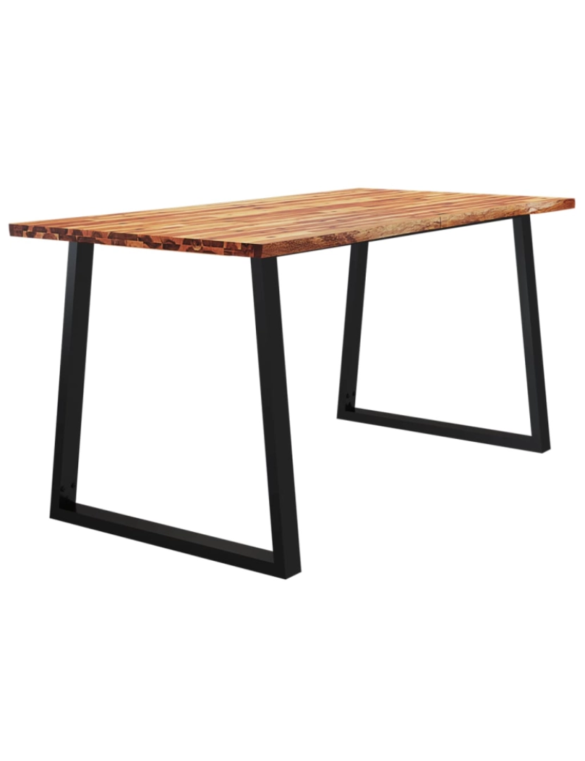 imagem de vidaXL Mesa de jantar c/ bordas vivas 160x80x75 cm acácia maciça4