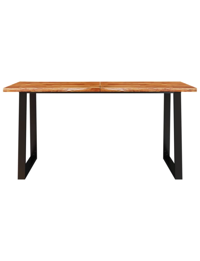 imagem de vidaXL Mesa de jantar c/ bordas vivas 160x80x75 cm acácia maciça5