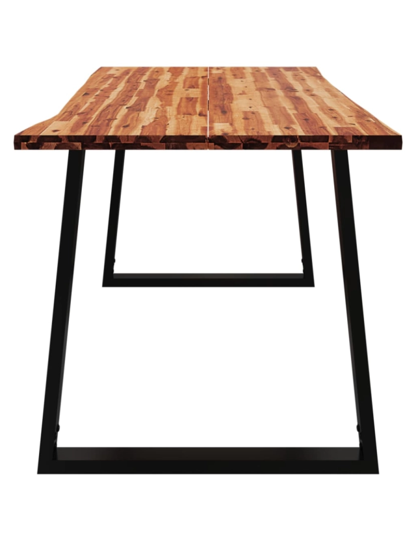 imagem de vidaXL Mesa de jantar c/ bordas vivas 160x80x75 cm acácia maciça6