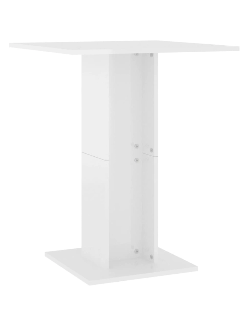 imagem de vidaXL Mesa bistrô 60x60x75 cm contraplacado branco brilhante1