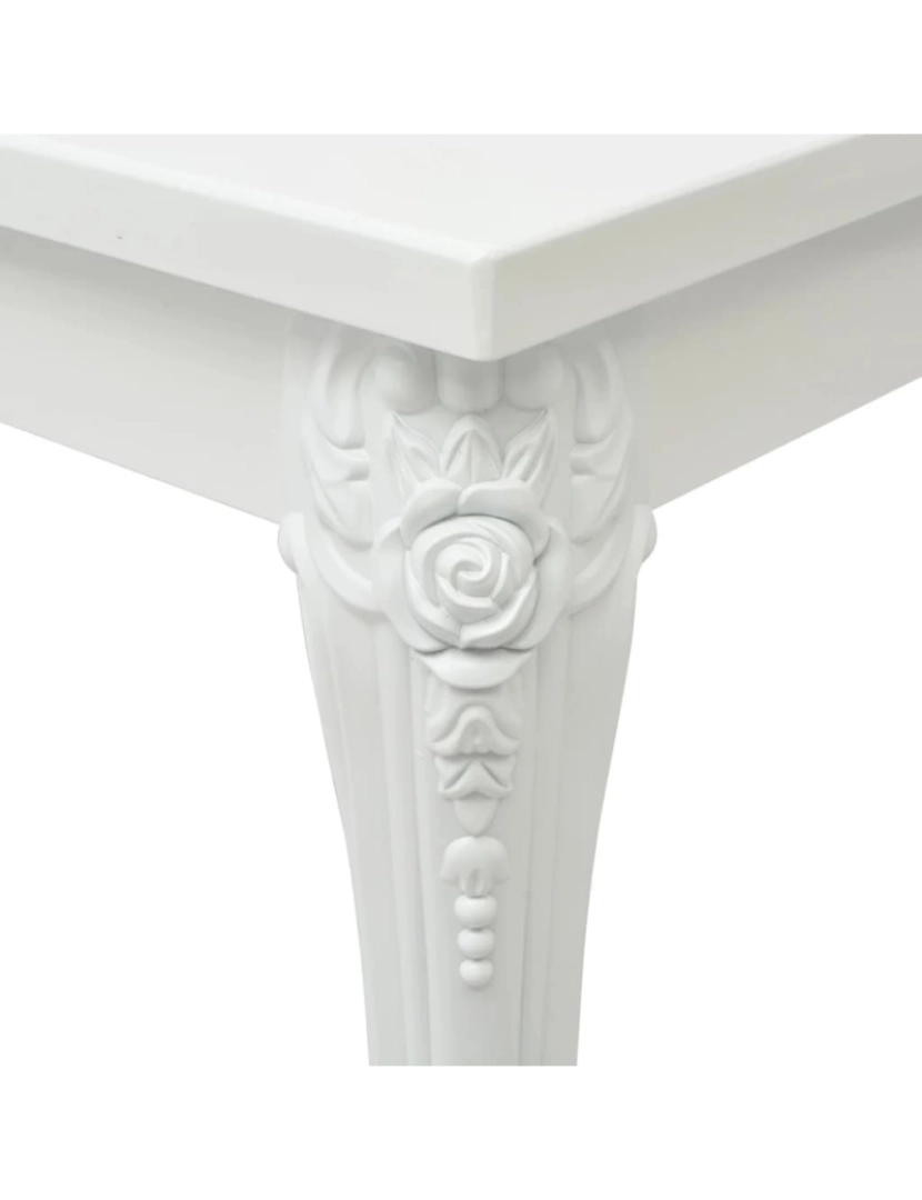 imagem de vidaXL Mesa de jantar 116x66x76 cm branco brilhante5