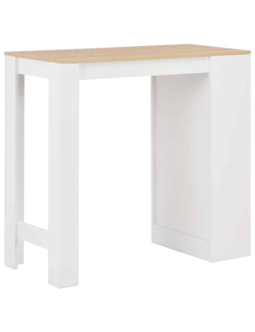 imagem de vidaXL Mesa de bar com prateleira branco 110x50x103 cm4