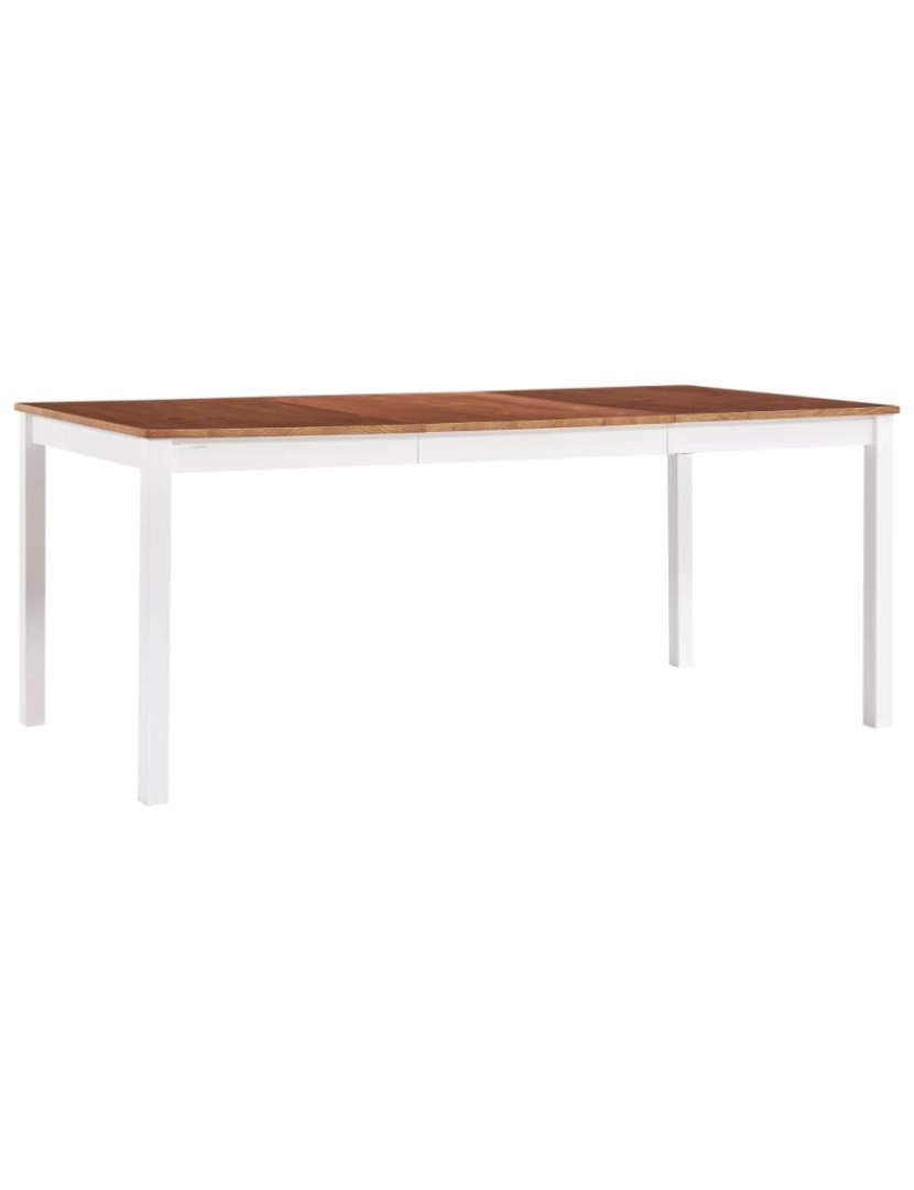 imagem de vidaXL Mesa de jantar 180x90x73 cm madeira de pinho branco e castanho1
